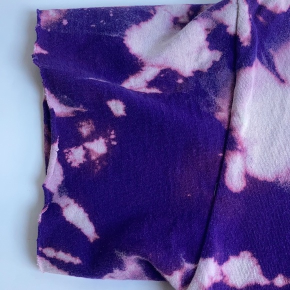 Prince Purple Rain purple cropped bleach graphic T-shirt raw edges short sleeve - Picture 15 of 16